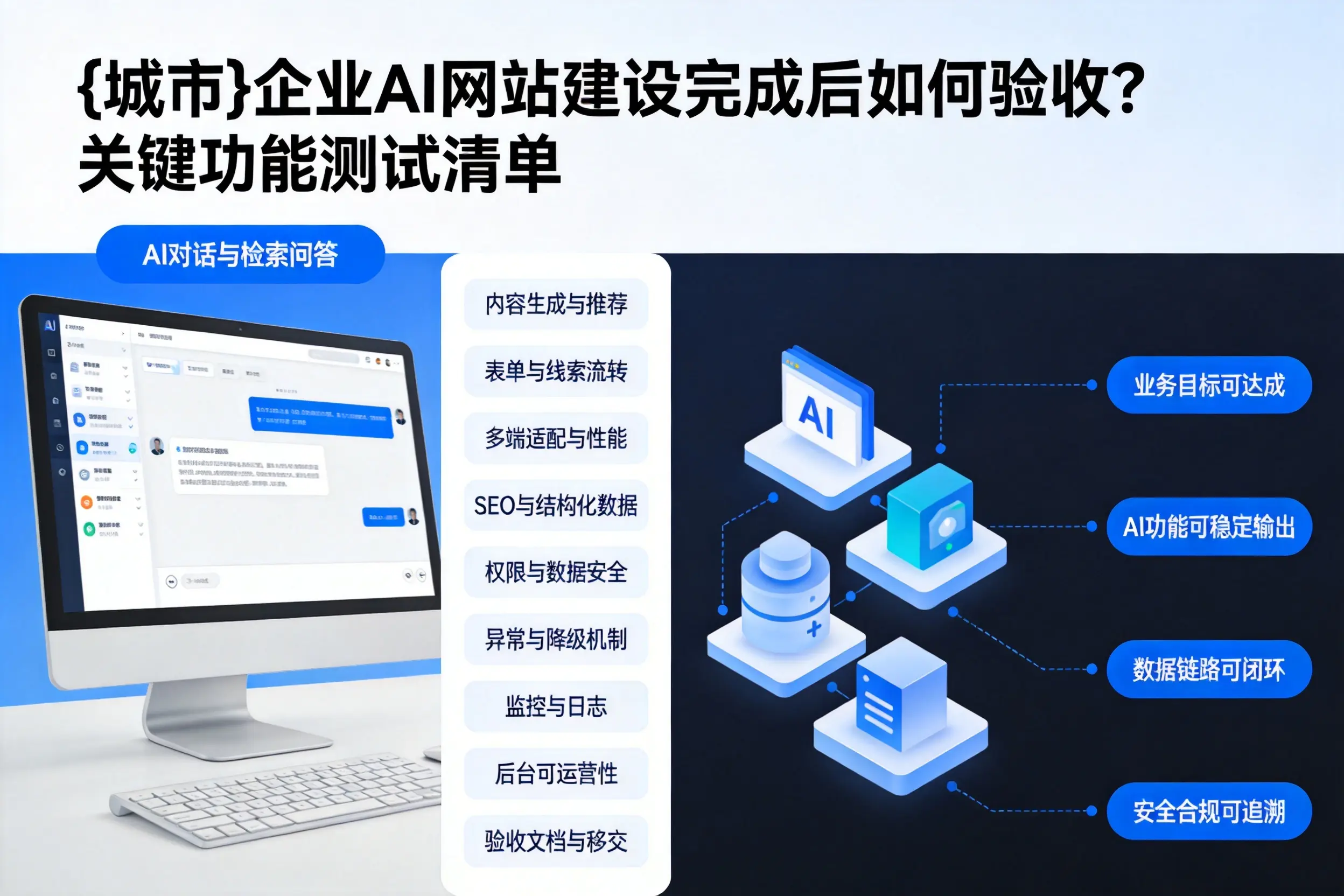 仙桃企业AI网站建设完成后如何验收?关键功能测试清单