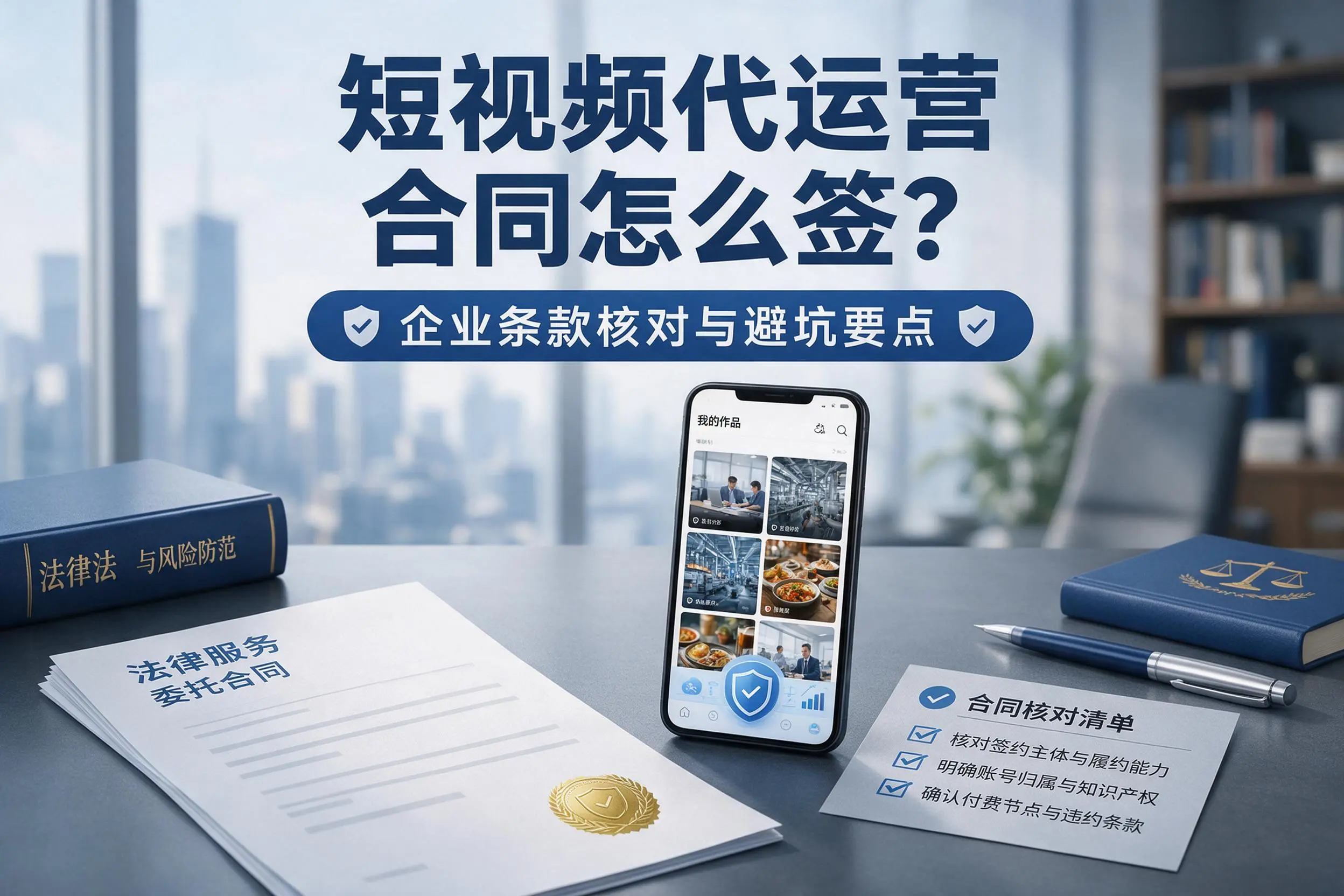 短视频代运营合同怎么签？仙桃企业条款核对与避坑要点