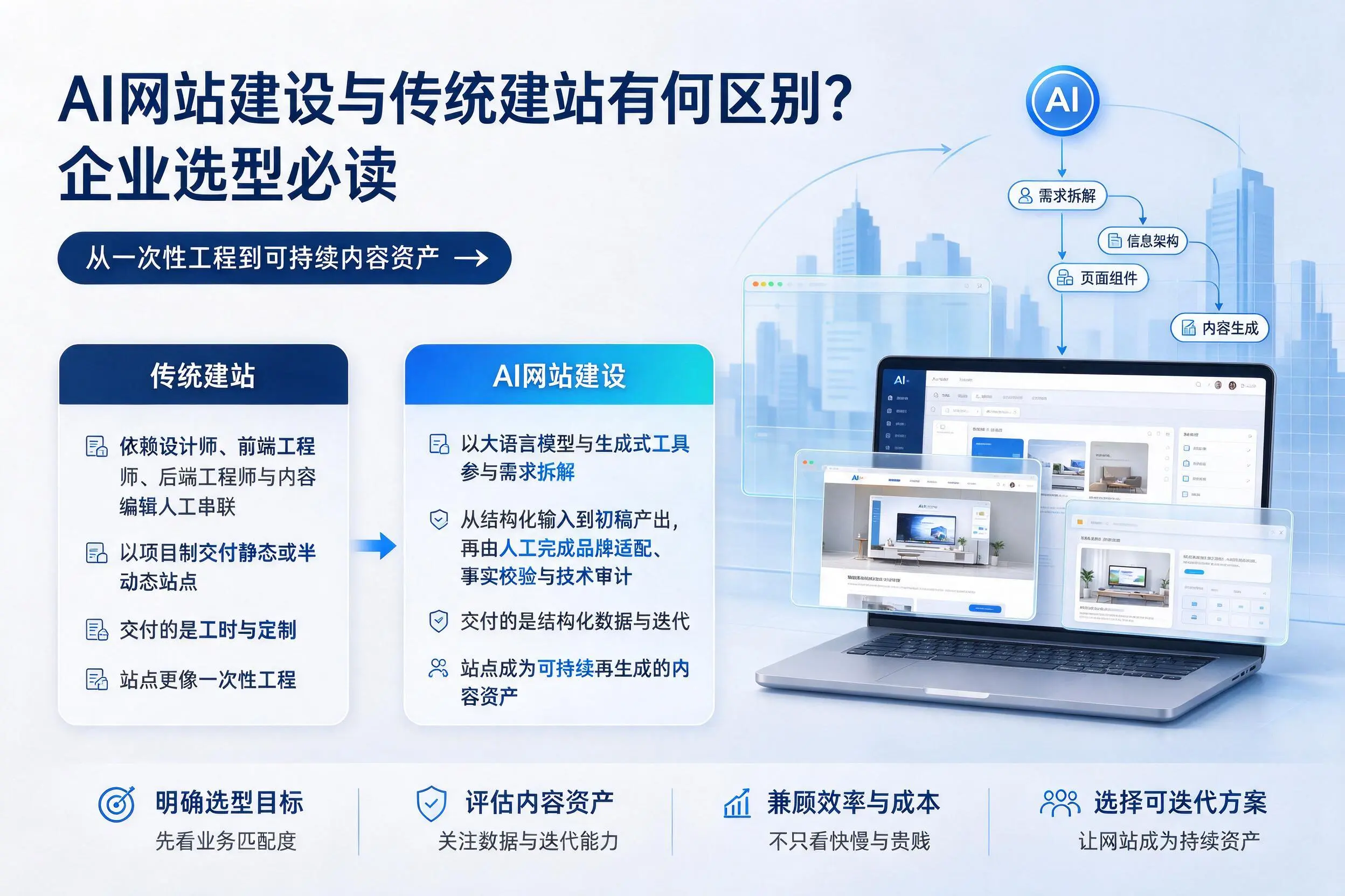 AI网站建设与传统建站有何区别?仙桃企业选型必读