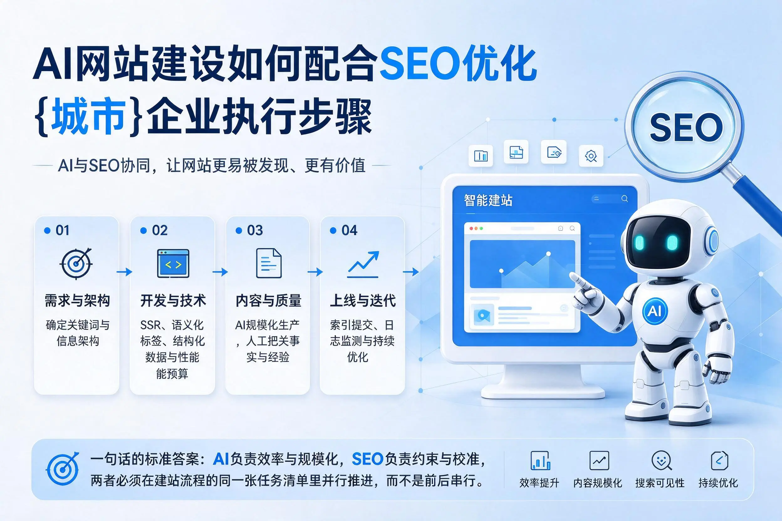 AI网站建设如何配合SEO优化,仙桃企业执行步骤