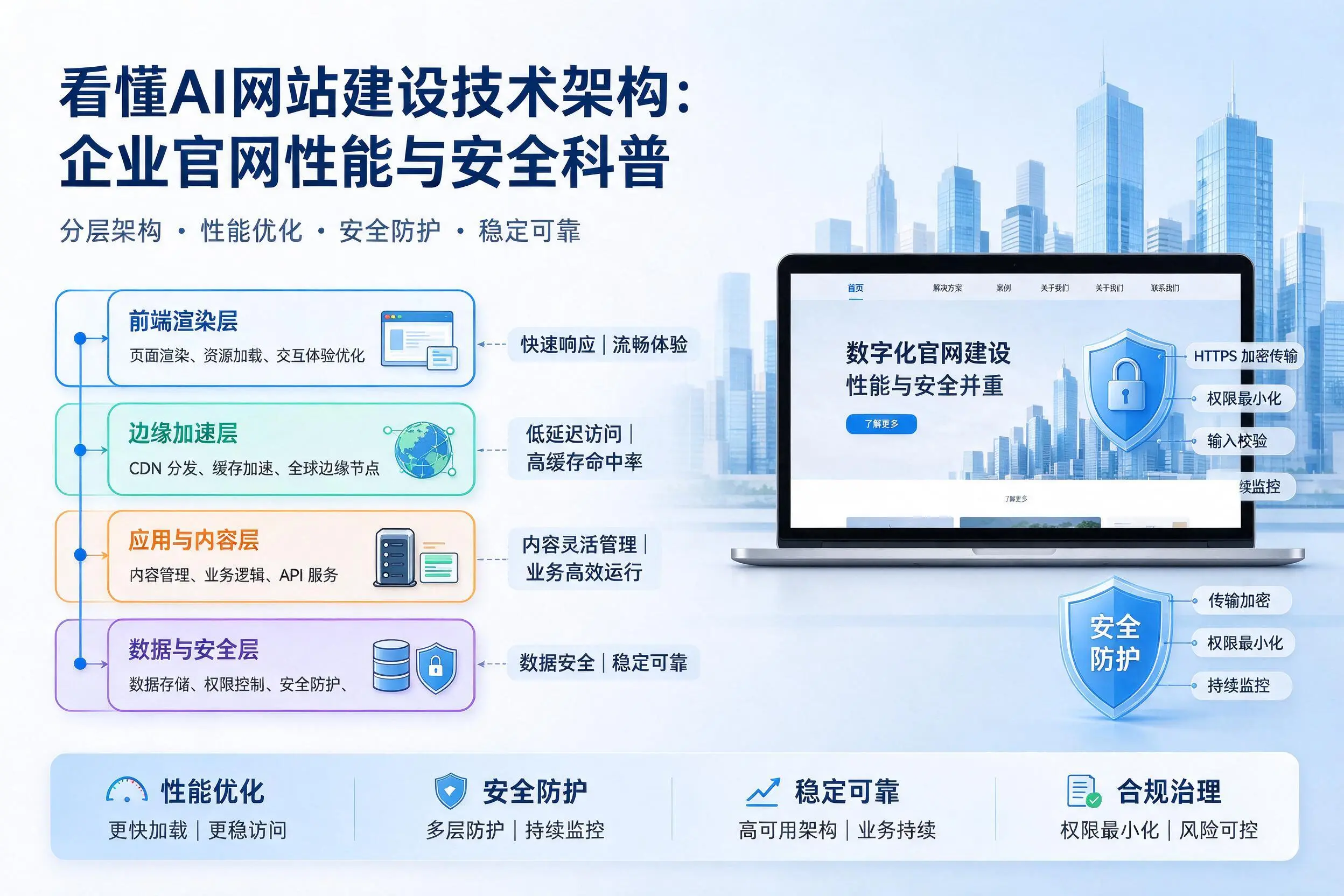 看懂AI网站建设技术架构：仙桃企业官网性能与安全科普