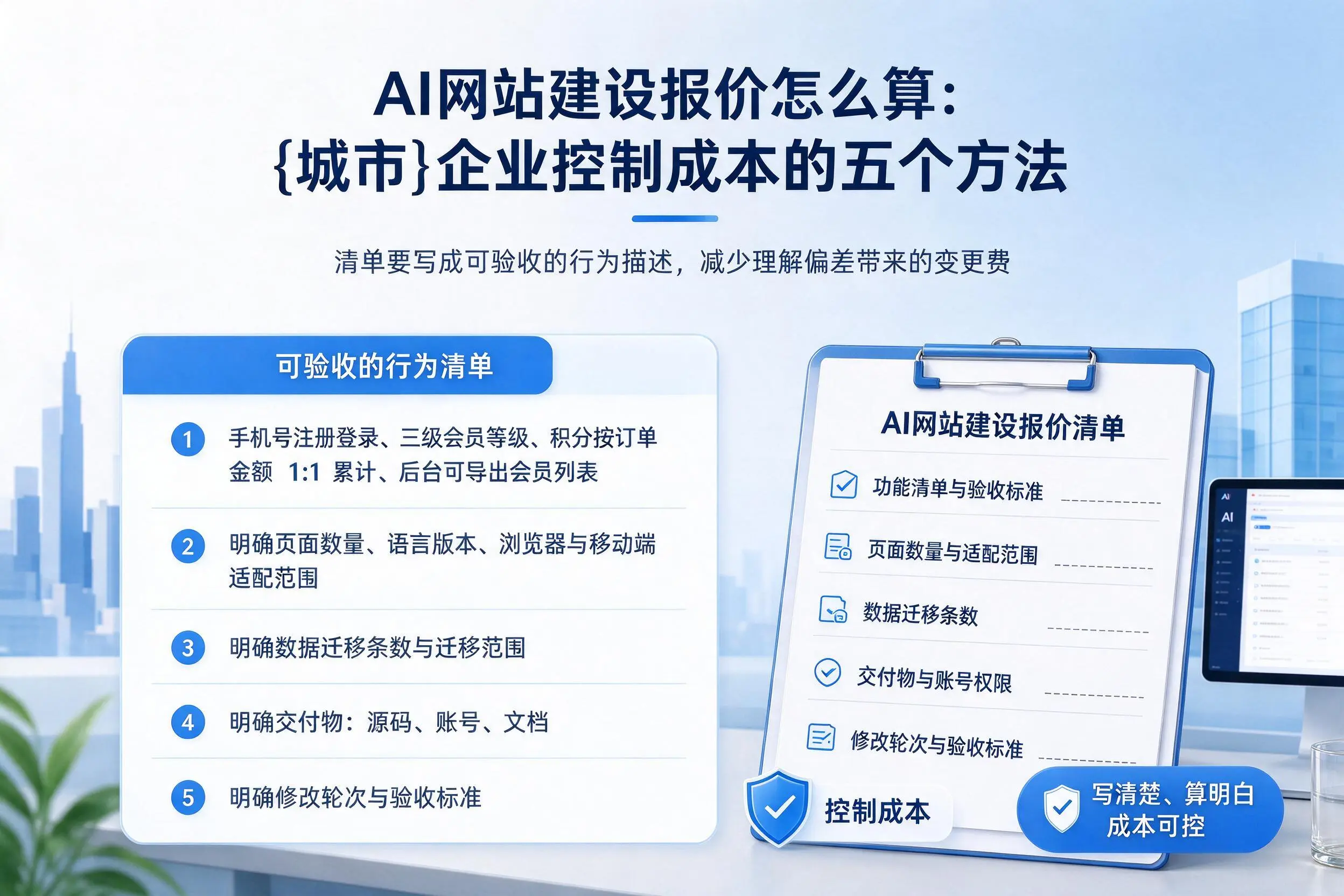 AI网站建设报价怎么算:仙桃企业控制成本的五个方法